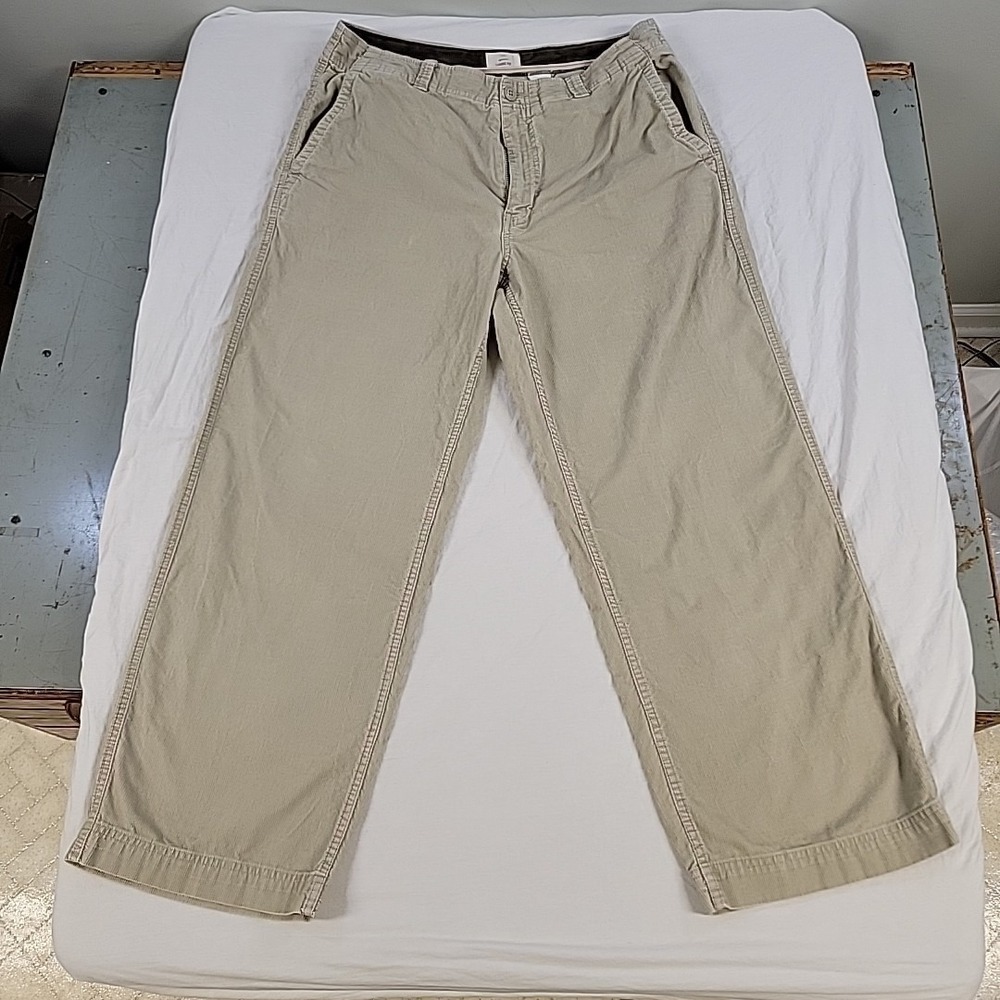 Vintage Y2K Gap Loose Fit Corduroy Pants Men 38x30 Khaki Baggy Wide Leg Skater